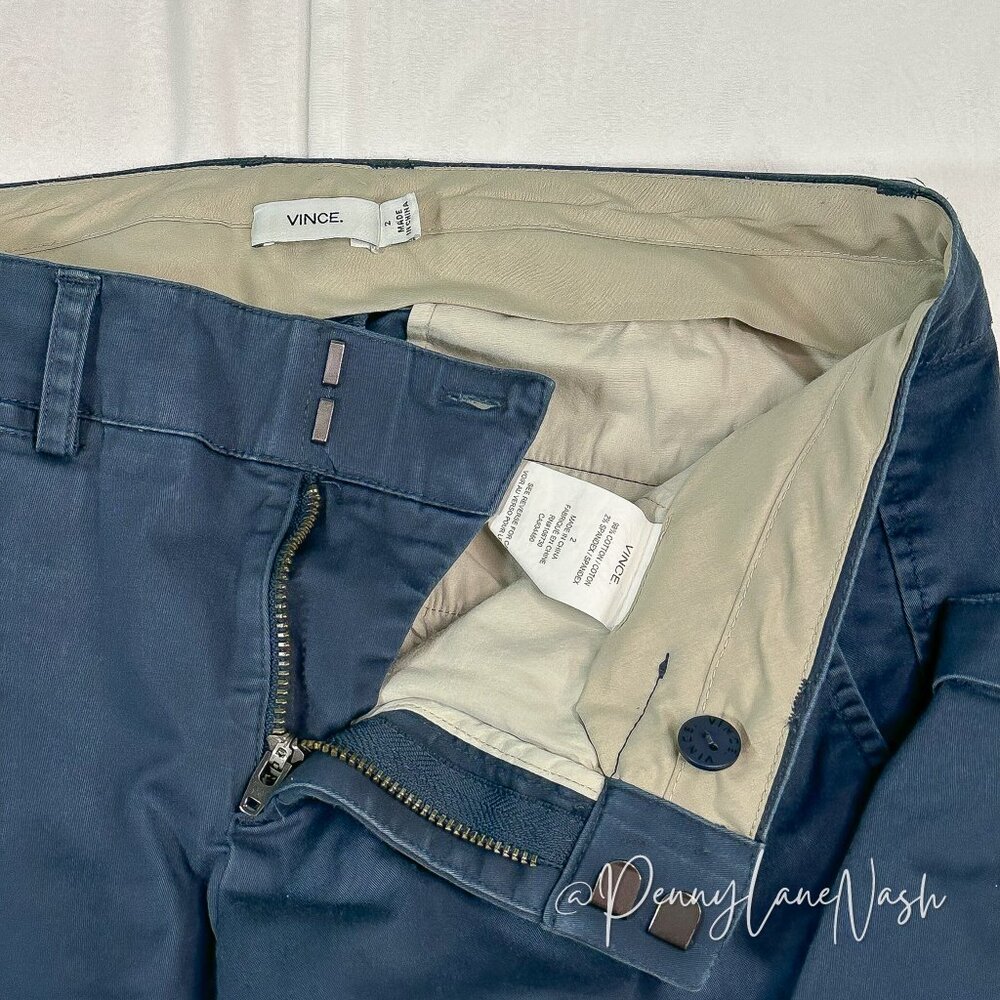Vince Cuffed Boyfriend Chino Pants Size 2 Blue - Picture 7 of 11